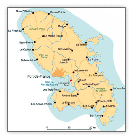 Carte de la Martinique